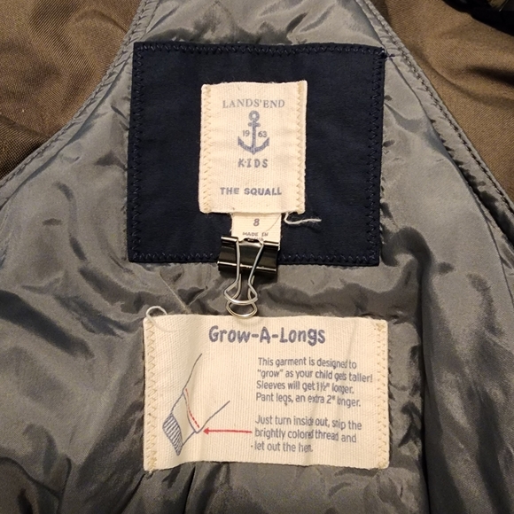 Kids Lands End Squall Waterproof Insulated Iron Knee Snow Bib Size 8 - Picture 8 of 11
